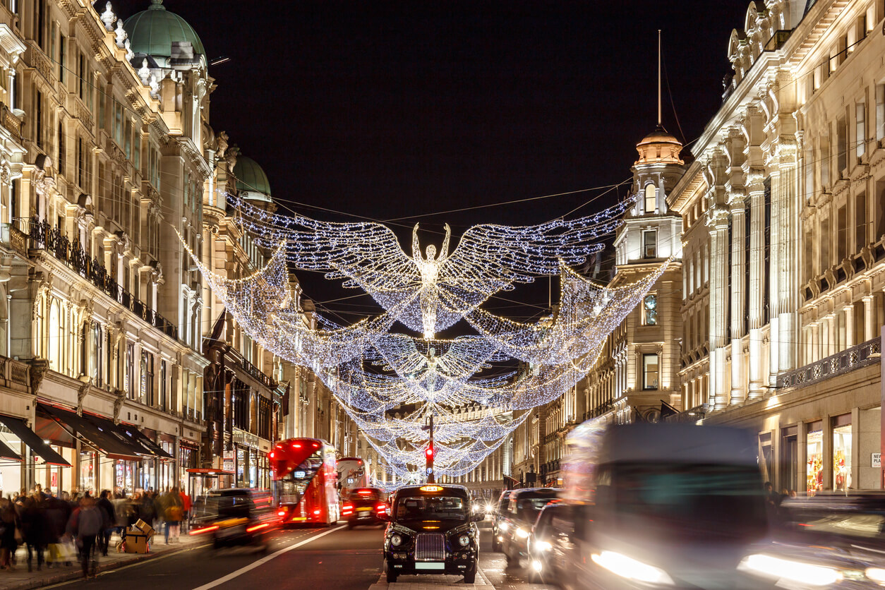Christmas lights in Mayfair
